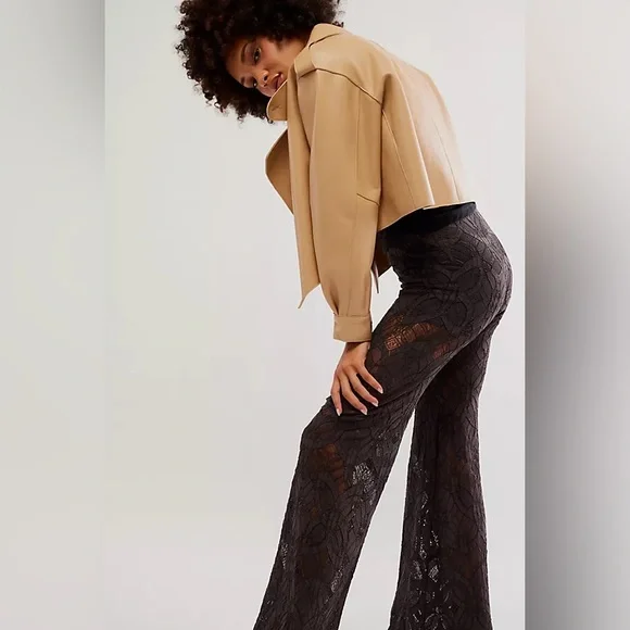 FREE PEOPLE Stretchy Lace Pants - Picture 1 of 5